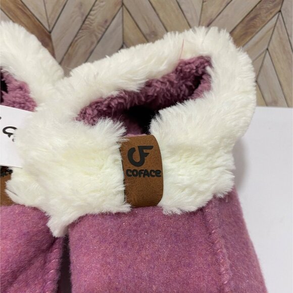 COFACE Womens Warm House Slippers Fuzzy Moccasin Pink slippers NWT Size 8 - Picture 6 of 10
